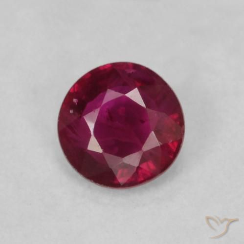 0.20ct Натуральный Темно-красный Рубин, Круглый, Чистота VS