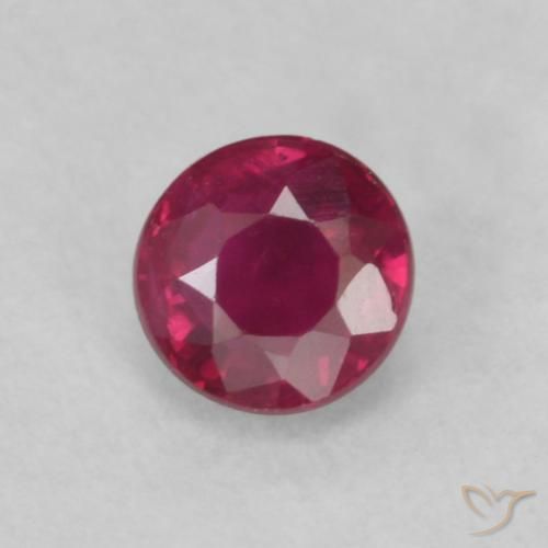 0.22ct Натуральный Глубокий красновато-розовый Рубин, Круглый, Чистота VS