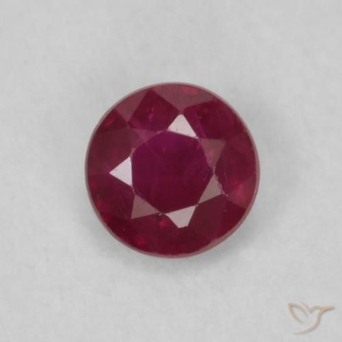 0.19ct Натуральный Красное вино Рубин, Круглый, Чистота VS