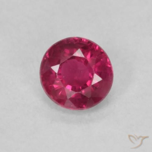 0.23ct Натуральный Глубокий красновато-розовый Рубин, Круглый, Чистота VS