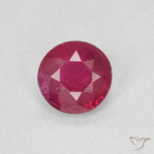 0.21ct Натуральный Джем Красный Рубин, Круглый, Чистота VS