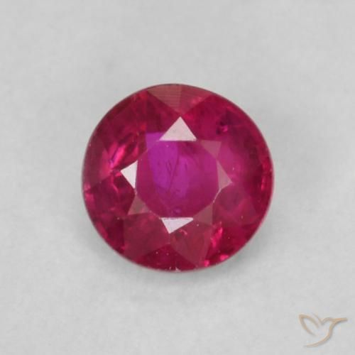 0.21ct Натуральный Розовато-красный Рубин, Круглый, SI