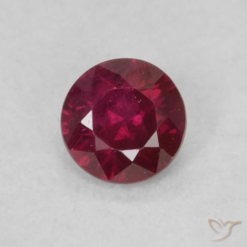 0.18ct Натуральный Темно-красный Рубин, Круглый, VS-SI