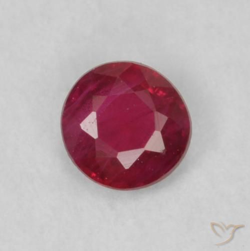 0.18ct Натуральный Темно-красный Рубин, Круглый, VS-SI