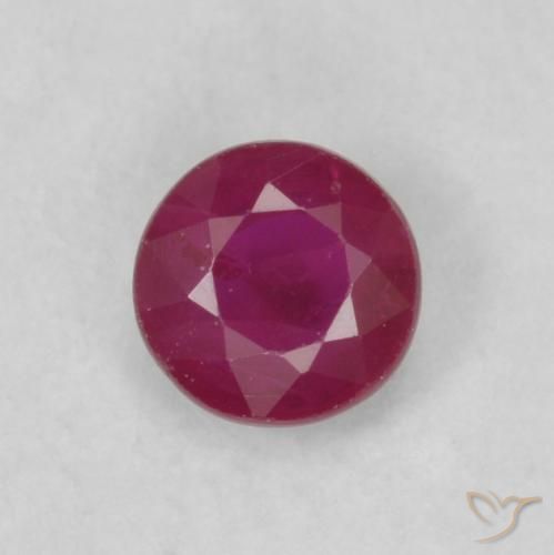 0.22ct Натуральный Темно-красное вино Рубин, Круглый, VS-SI