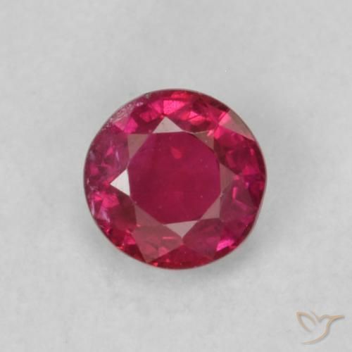 0.21ct Натуральный Розовато-красный Рубин, Круглый, SI