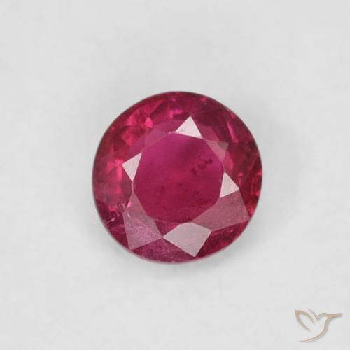 0.18ct Натуральный Глубокий красновато-розовый Рубин, Круглый, SI-I1
