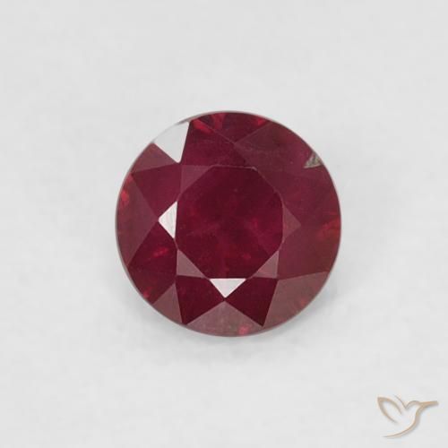 0.24ct Натуральный Темно-красный Рубин, Круглый, SI-I1