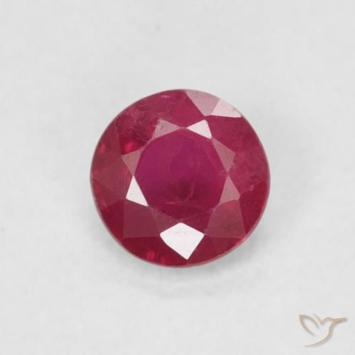 0.26ct Натуральный Розовато-красный Рубин, Круглый, SI-I1