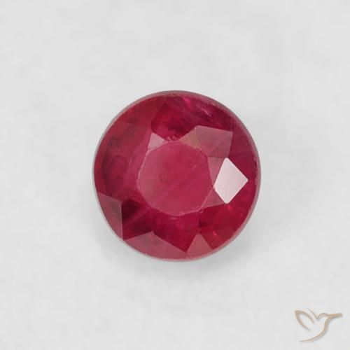 0.22ct Натуральный Темно-красный Рубин, Круглый, Чистота VS