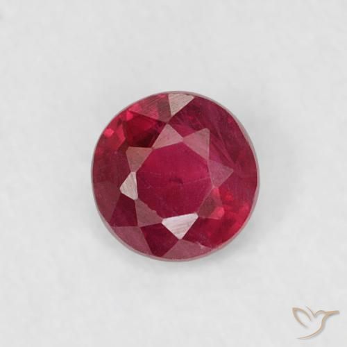0.19ct Натуральный Глубокий красновато-розовый Рубин, Круглый, Чистота VS