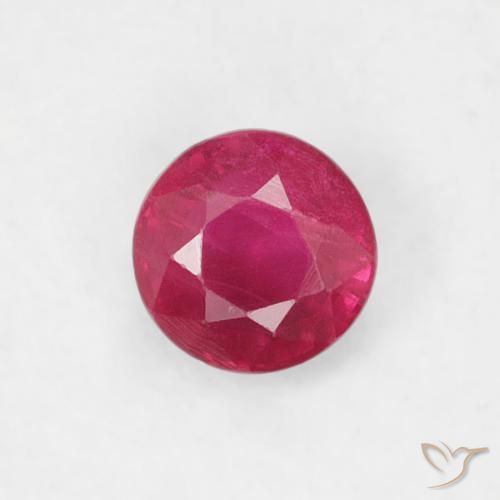 0.20ct Натуральный Средний красный Рубин, Круглый, Чистота VS