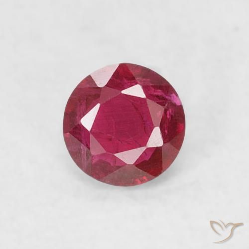 0.19ct Натуральный Темно-красный Рубин, Круглый, SI-I1
