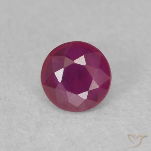 0.25ct Натуральный Красновато-пурпурный Рубин, Круглый, SI