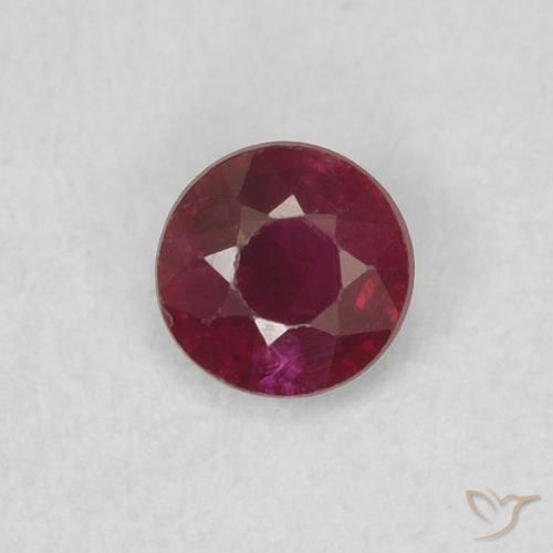 0.26ct Натуральный Темно-красный Рубин, Круглый, SI