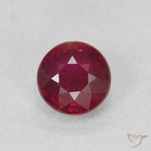0.33ct Натуральный Темно-красный Рубин, Круглый, SI