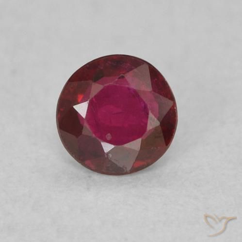 0.22ct Натуральный Средний красный Рубин, Круглый, SI