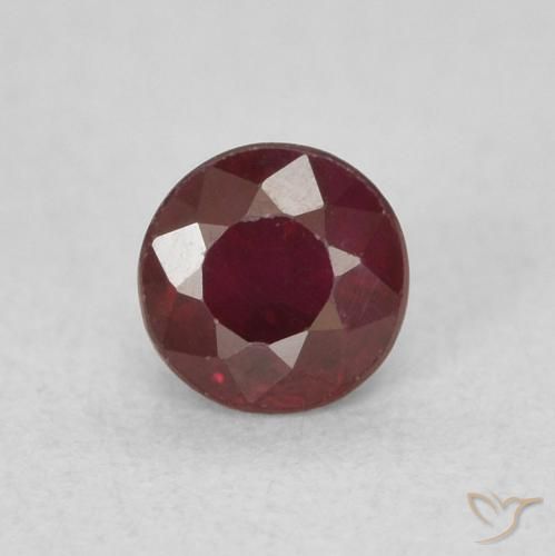 0.36ct Натуральный Темно-красный Рубин, Круглый, SI