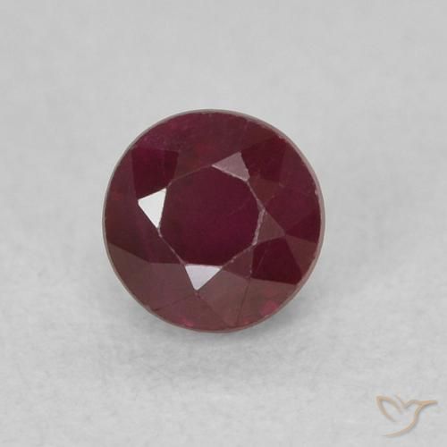 0.36ct Натуральный Темно-красный Рубин, Круглый, SI