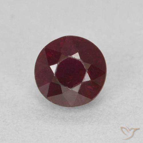 0.36ct Натуральный Темно-красный Рубин, Круглый, SI