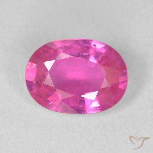 1.50ct Натуральный Ярко-розовый Рубин, Овал, Чистота VS
