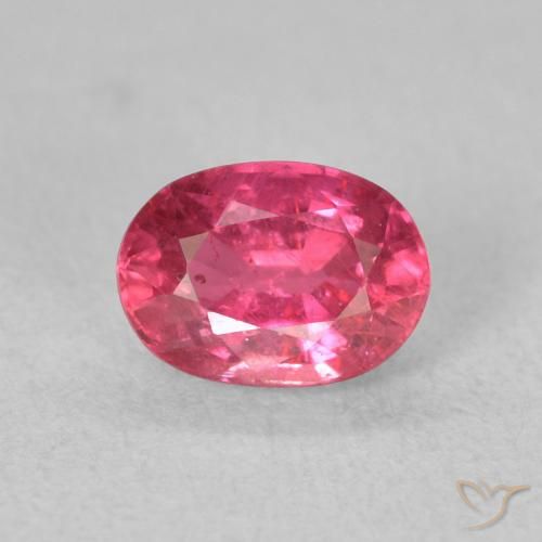 1.27ct Натуральный Насыщенный розовый Рубин, Овал, Чистота VS