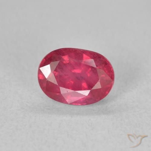 1.41ct Натуральный Розовато-красный Рубин, Овал, Чистота VS