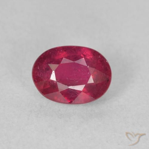 1.53ct Натуральный Глубокий красновато-розовый Рубин, Овал, Чистота VS