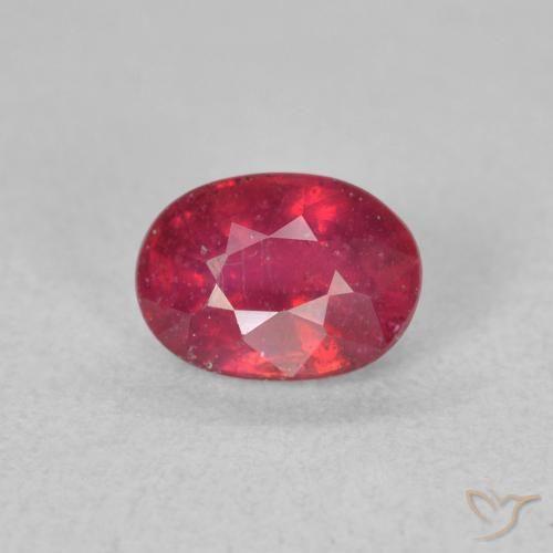 1.54ct Натуральный Medium Dark-Red Рубин, Овал, Чистота VS