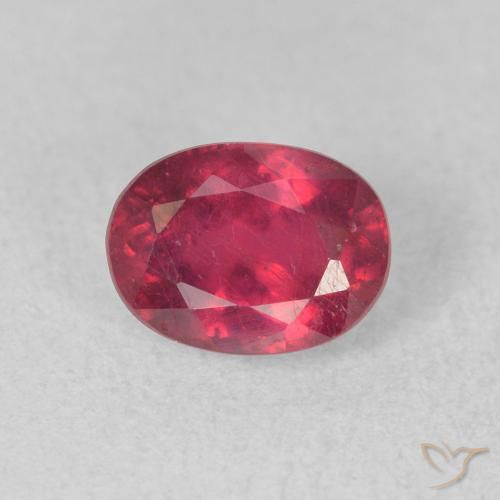 1.20ct Натуральный Глубокий красновато-розовый Рубин, Овал, Чистота VS