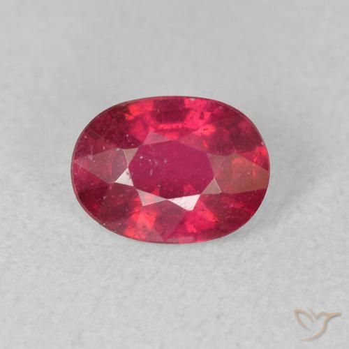 0.99ct Натуральный Светло-красный Рубин, Овал, Чистота VS