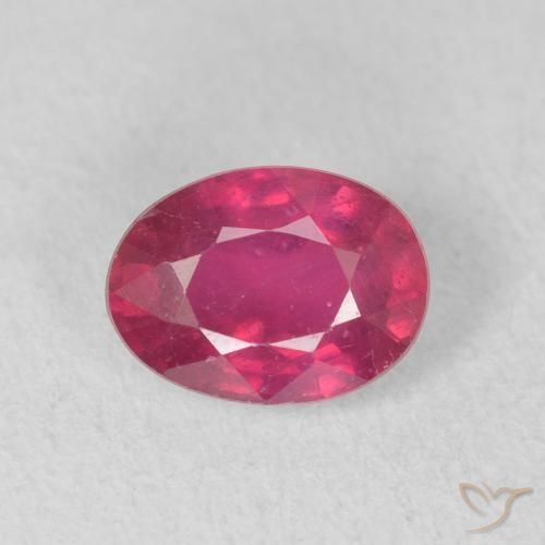 1.12ct Натуральный Красновато-розовый Рубин, Овал, Чистота VS