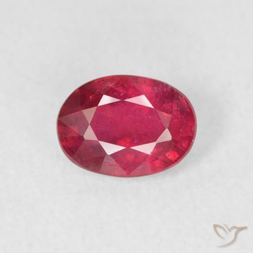 1.11ct Натуральный Глубокий малиновый Рубин, Овал, Чистота VS
