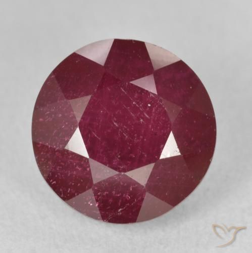 5.73ct Натуральный Темно-красный Рубин, Круглый, VS-SI