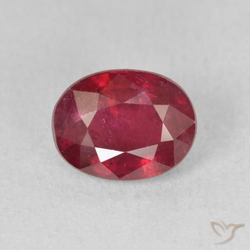 2.13ct Натуральный Глубокий красновато-розовый Рубин, Овал, VS-SI