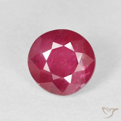 1.36ct Натуральный Средний красный Рубин, Круглый, VS-SI