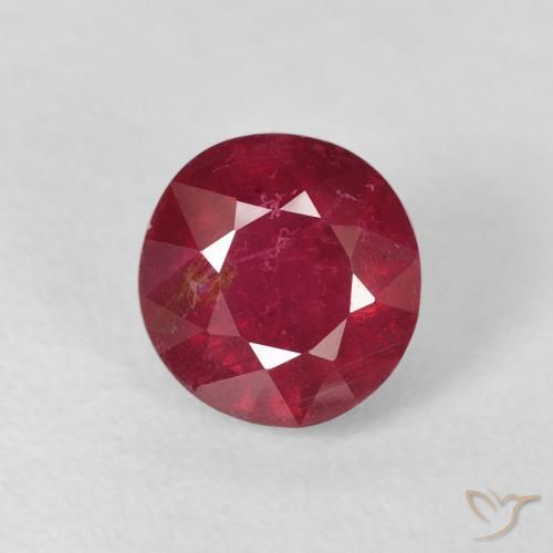 1.99ct Натуральный Темно-красный Рубин, Круглый, VS-SI