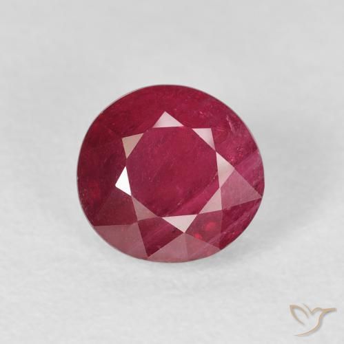 2.11ct Натуральный Кроваво красный Рубин, Круглый, VS-SI