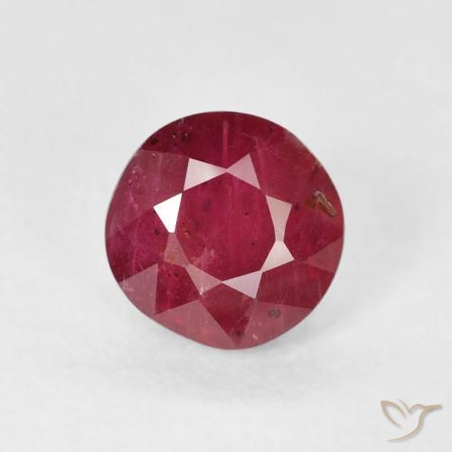 1.68ct Натуральный Темно-красный Рубин, Круглый, VS-SI