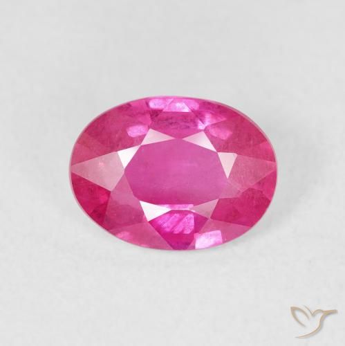 1.55ct Натуральный Medium Dark-Pink Рубин, Овал, VS-SI