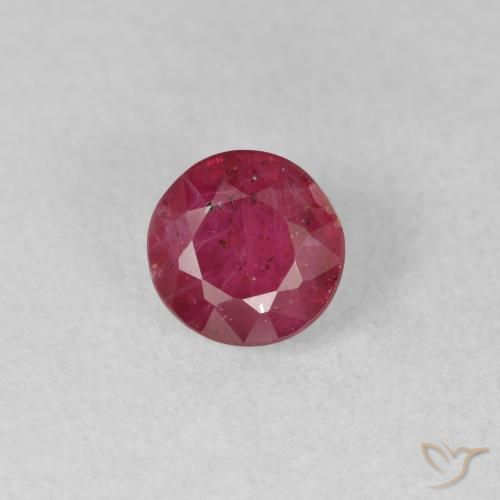 1.22ct Натуральный Средний красный Рубин, Круглый, VS-SI