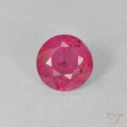1.34ct Натуральный Красновато-розовый Рубин, Круглый, VS-SI