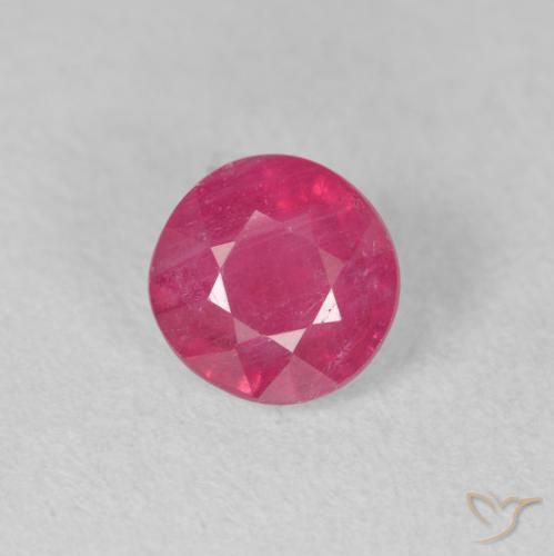 1.48ct Натуральный Средний красный Рубин, Круглый, VS-SI