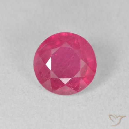 1.74ct Натуральный Розовато-красный Рубин, Круглый, VS-SI