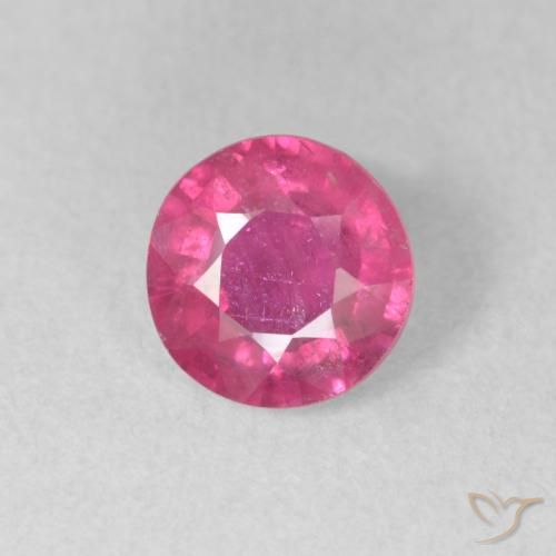 1.32ct Натуральный Ярко-розовый Рубин, Круглый, VS-SI