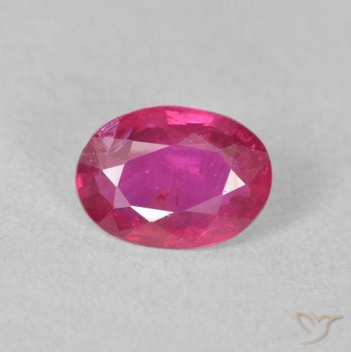 1.23ct Натуральный Средний красный Рубин, Овал, VS-SI