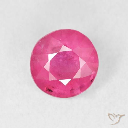 1.40ct Натуральный Темно-пурпурный Рубин, Круглый, VS-SI