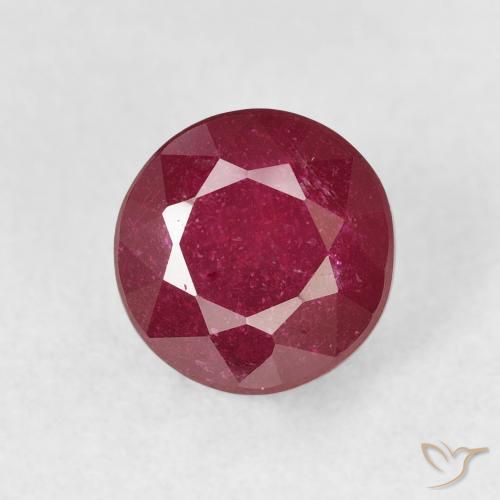 2.33ct Натуральный Темно-красный Рубин, Круглый, VS-SI
