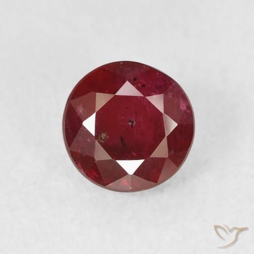 1.36ct Натуральный Красное вино Рубин, Круглый, VS-SI