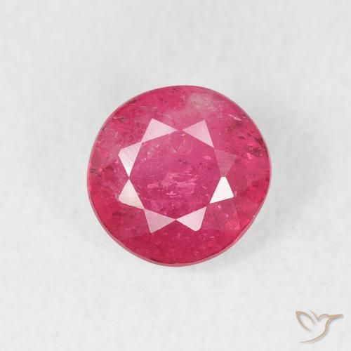 1.18ct Натуральный Ярко-розовый Рубин, Круглый, VS-SI